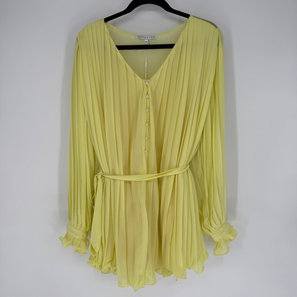 ENDLESS ROSE FOUND LOVE YELLOW PLEATED ROMPER MEDIUM NWT CHIFFON FEMININE